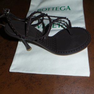 Bottega Veneta Brown Sandal Lambskin Nappa Lagoon, Size 6.5 US NWT